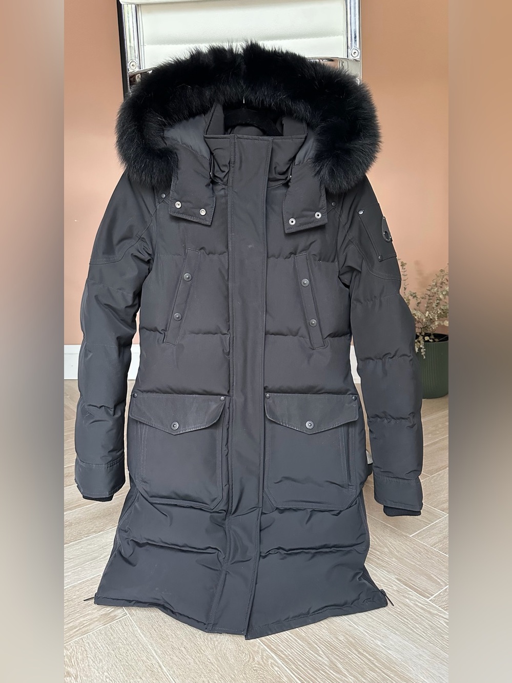 Moose Knuckles Causapscal Shearling Down Parka Black/Onyx S